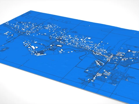 Cityscape Leduc Alberta Canada 3D Model