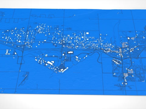 Cityscape Leduc Alberta Canada 3D Model