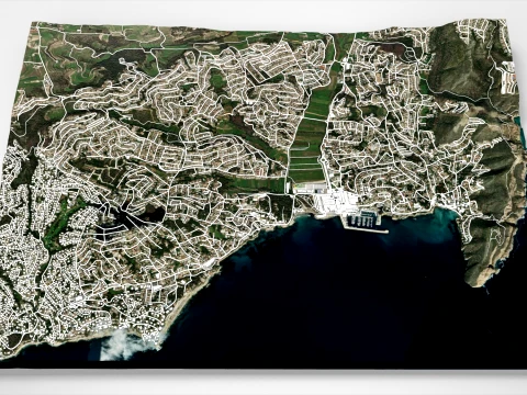 Şehir manzarası Moraira İspanya 3D Model
