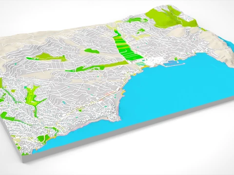 Cityscape Moraira Spain 3D Model