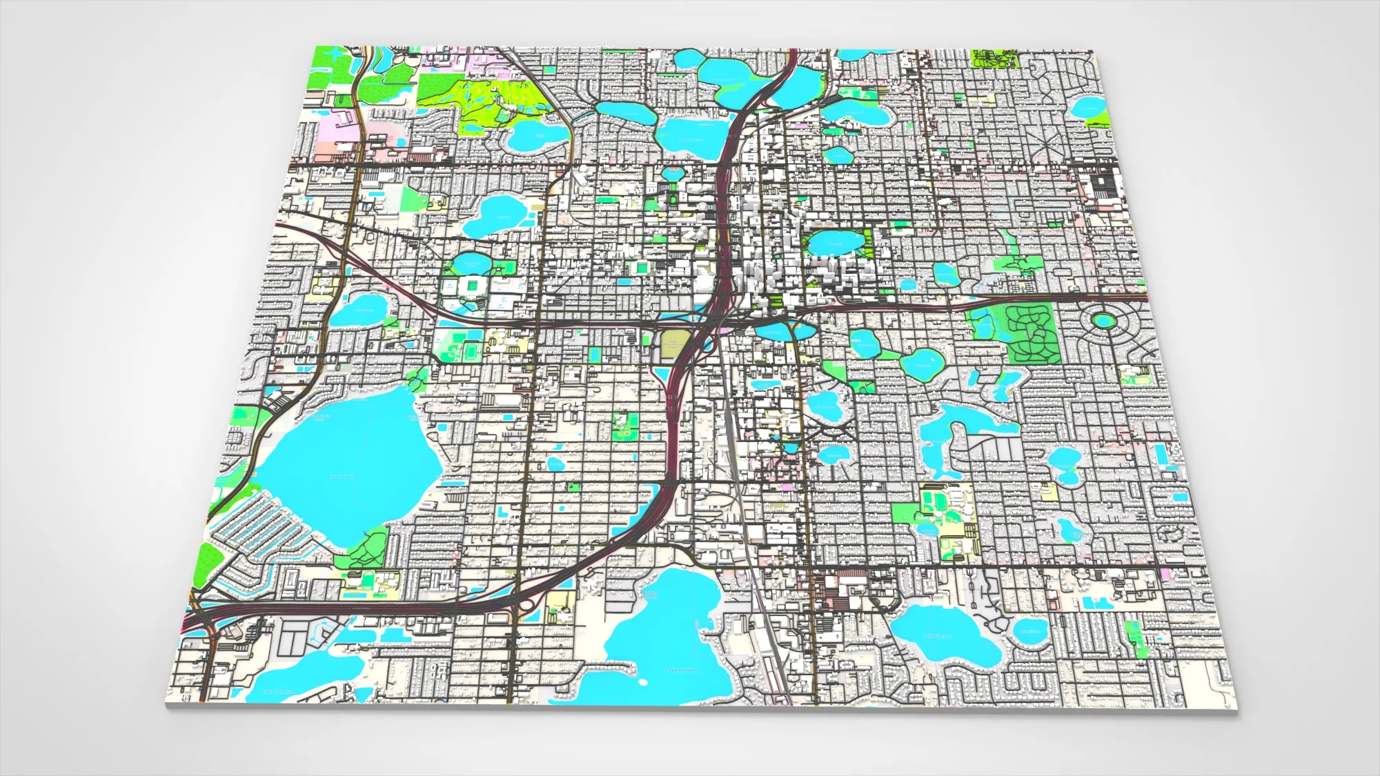 Cityscape Orlando Florida USA 3D Model .c4d .max .obj .3ds .fbx .stl .blend 