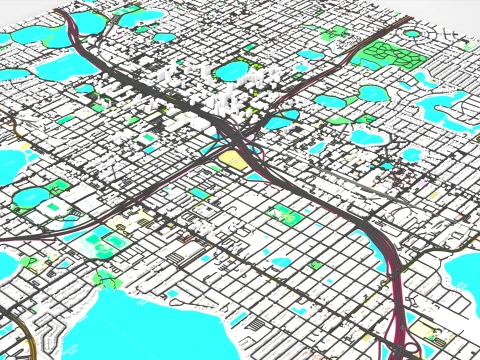 Cityscape Orlando Florida USA 3D Model