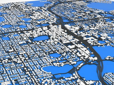 Cityscape Orlando Florida USA 3D Model
