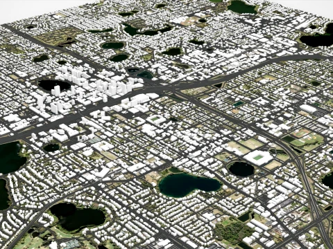Cityscape Orlando Florida USA 3D Model
