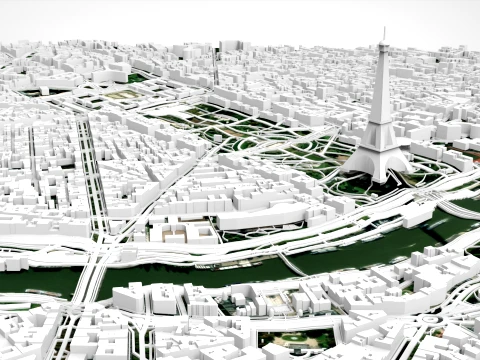 Cityscape Paris France fragmen city 3D Model
