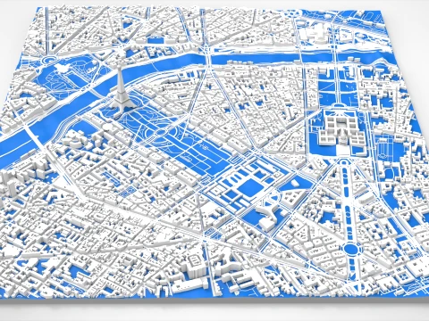Cityscape Paris France fragmen city 3D Model