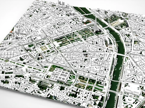 Cityscape Paris France fragmen city 3D Model