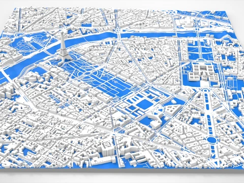 Cityscape Paris France fragmen city 3D Model