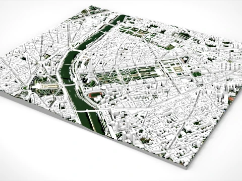 Cityscape Paris France fragmen city 3D Model