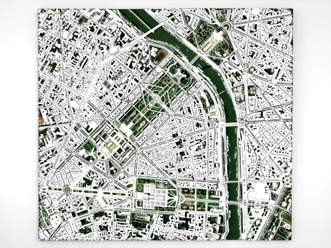 Cityscape Paris France fragmen city 3D Model