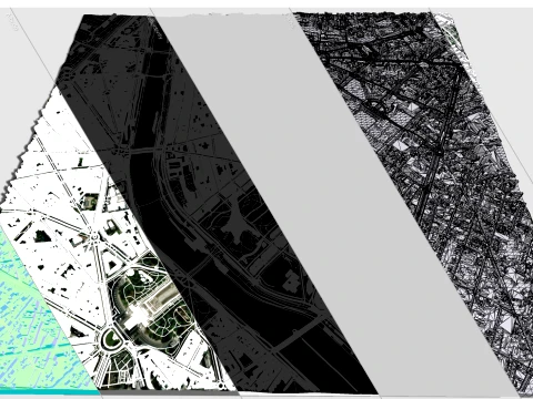 Cityscape Paris France fragmen city 3D Model