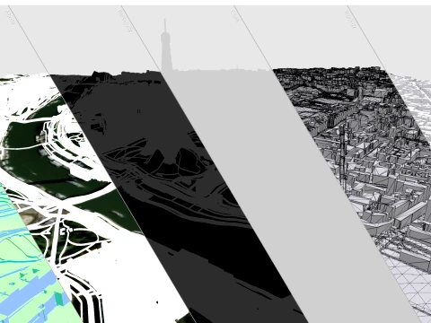 Cityscape Paris France fragmen city 3D Model