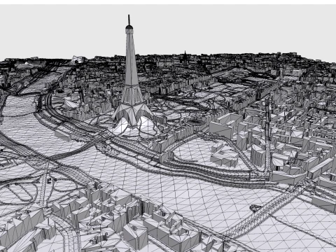 Cityscape Paris France fragmen city 3D Model
