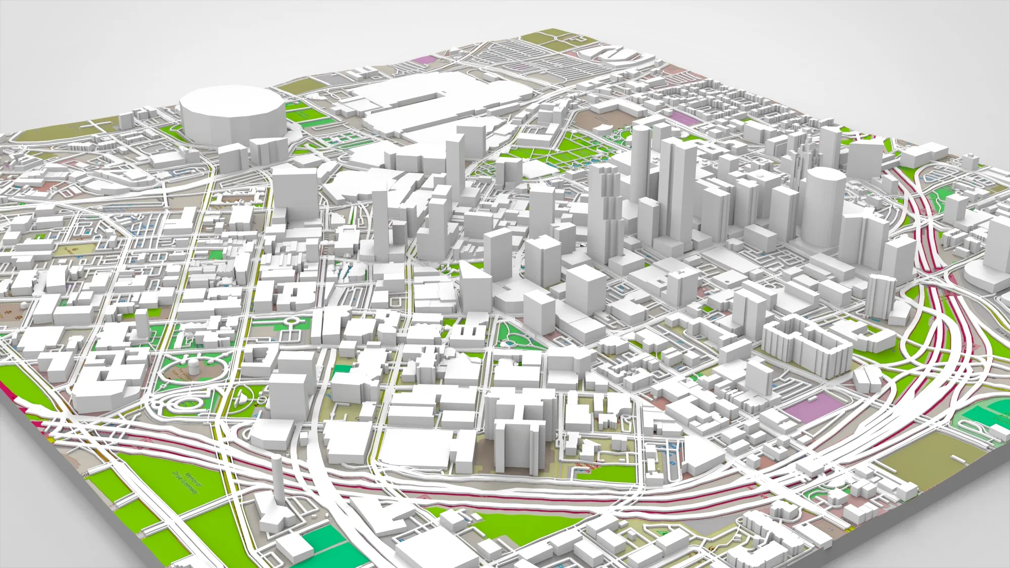 Cityscape Atlanta Georgia USA 3D Model .c4d .max .obj .3ds .fbx .stl .blend 