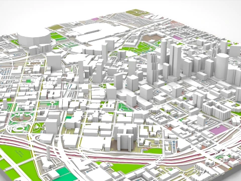 Paisagem urbana de Atlanta, Geórgia, EUA Modelo 3D