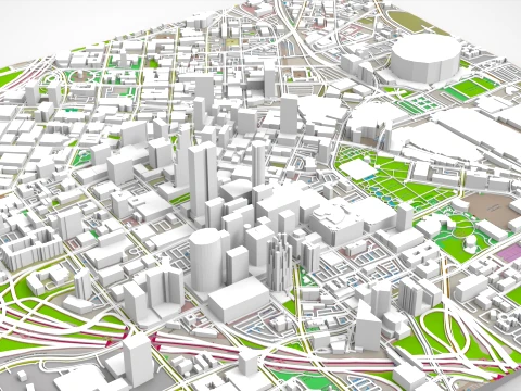 Cityscape Atlanta Georgia USA 3D Model