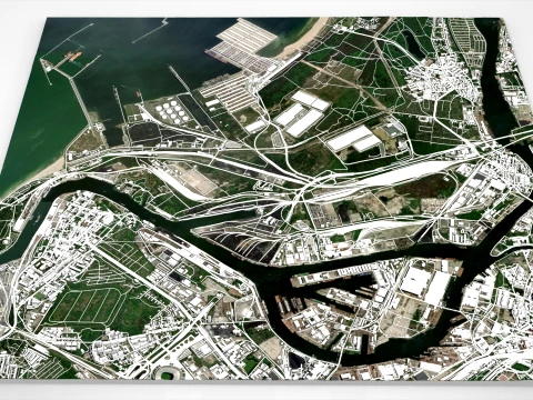 Porto marítimo de Gdansk, Polônia Modelo 3D