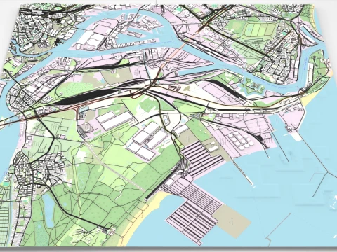 Gdansk seaport Poland 3D Model