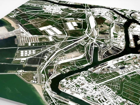 Gdansk seaport Poland 3D Model