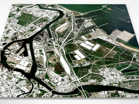 Gdansk seaport Poland 3D Model