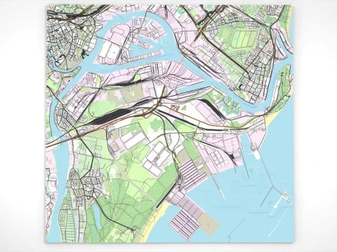 Gdansk seaport Poland 3D Model