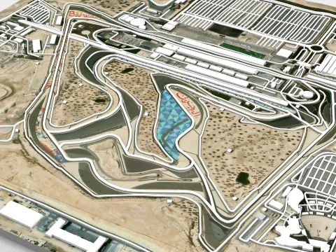 Sakhir circuit Bahrain 3D Model