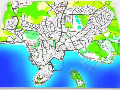 Cityscape Rovinj Croatia 3D Model