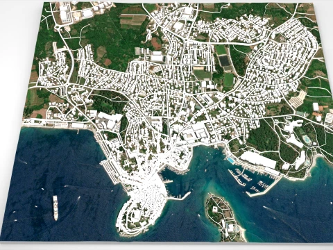 都市景観ロヴィニ クロアチア 3Dモデル