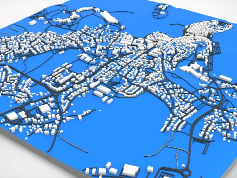 都市景観ロヴィニ クロアチア 3Dモデル