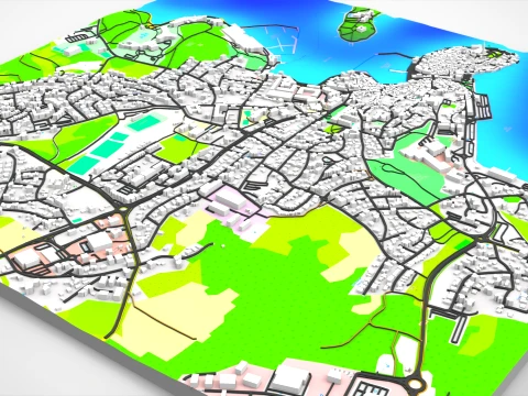 都市景観ロヴィニ クロアチア 3Dモデル