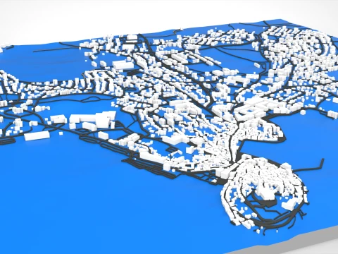 都市景観ロヴィニ クロアチア 3Dモデル