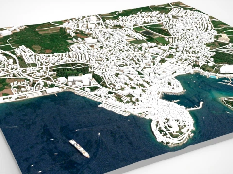 都市景観ロヴィニ クロアチア 3Dモデル