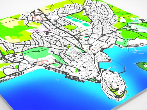 都市景観ロヴィニ クロアチア 3Dモデル
