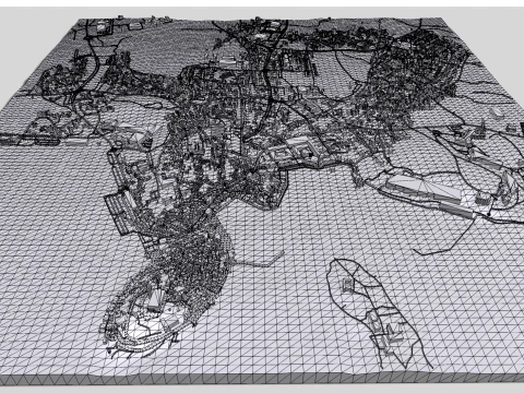 都市景観ロヴィニ クロアチア 3Dモデル