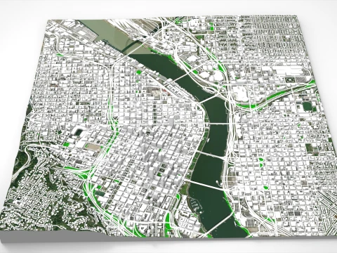 Cityscape Portland Oregon USA 3D Model