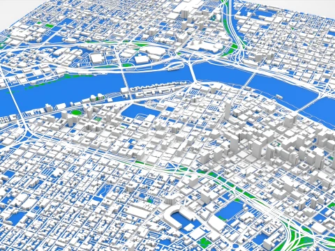 Cityscape Portland Oregon USA 3D Model