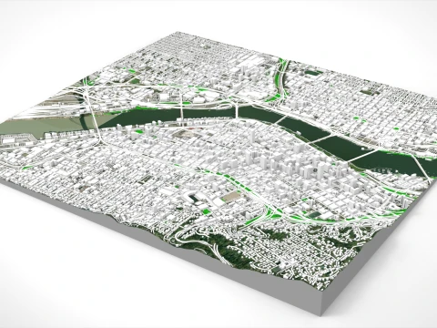 Cityscape Portland Oregon USA 3D Model