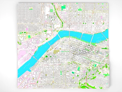Cityscape Portland Oregon USA 3D Model