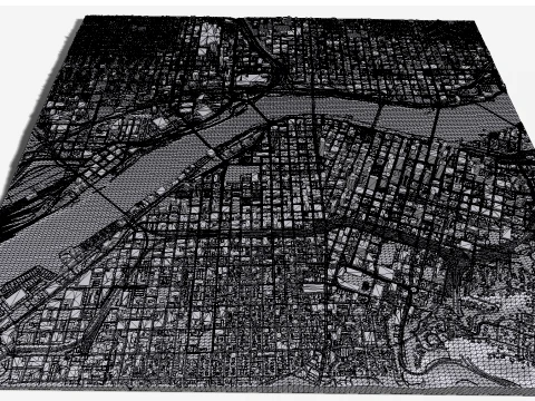 Cityscape Portland Oregon USA 3D Model