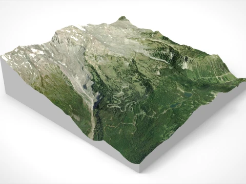Mountan landscape McClure Rock Washington state USA 3D Model