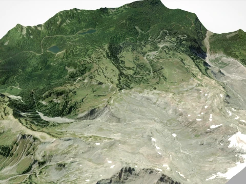 Mountan landscape McClure Rock Washington state USA 3D Model