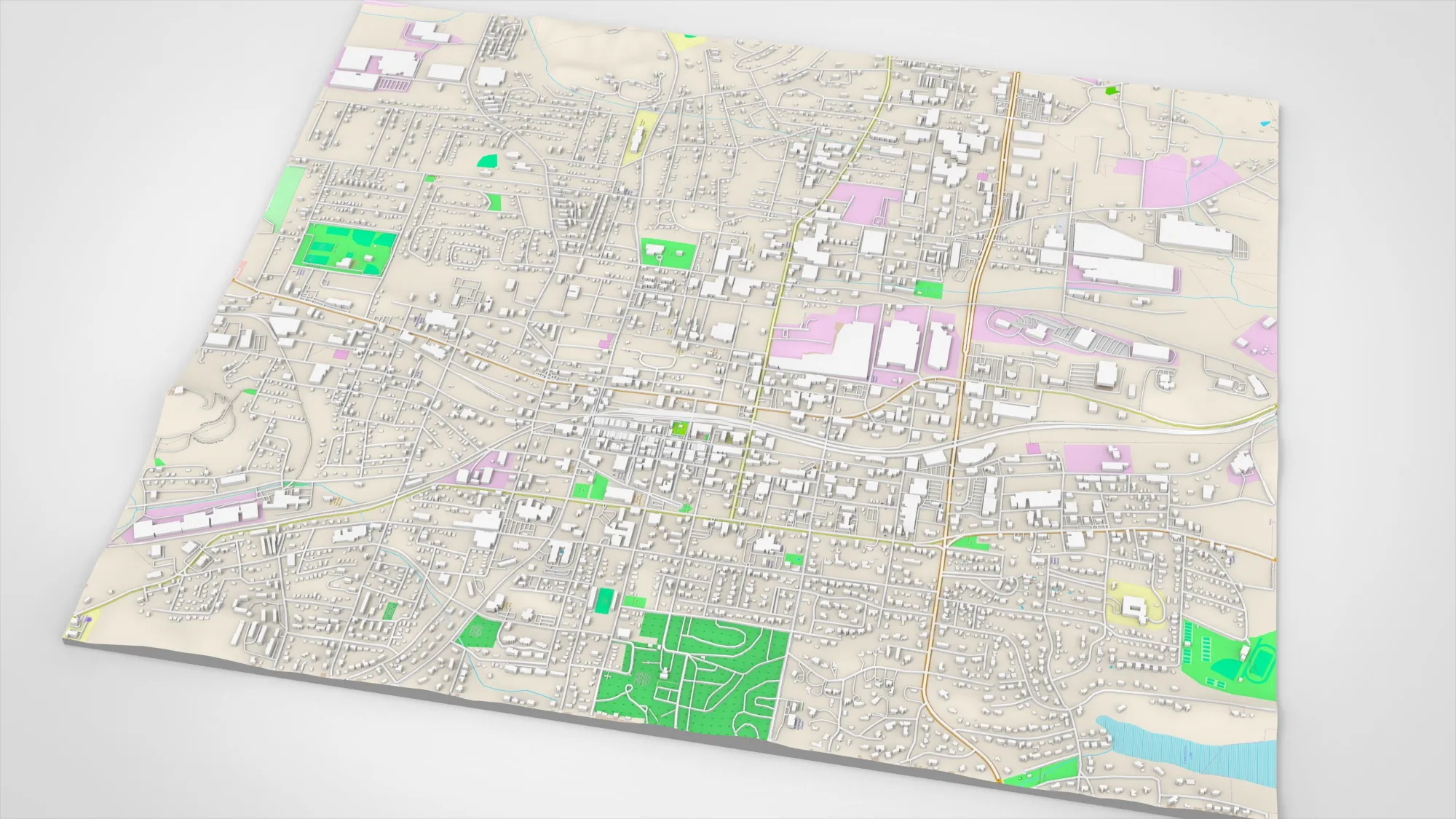 Cityscape Dalton United States 3D Model .c4d .max .obj .3ds .fbx .stl .blend 