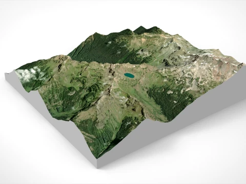 Mountain landscape Johnson Peak California USA 3D Model
