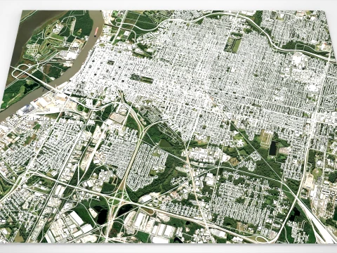 Cityscape Savannah Georgia United States 3D Model