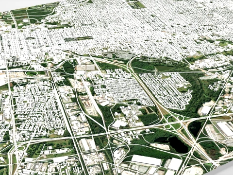 Cityscape Savannah Georgia United States 3D Model
