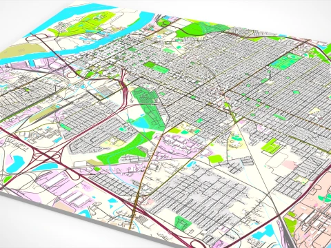 Cityscape Savannah Georgia United States 3D Model