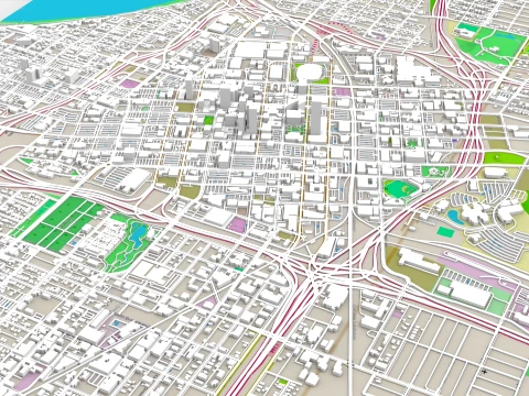 Paysage urbain Tulsa Oklahoma &Eacute;tats-Unis Modèle 3D