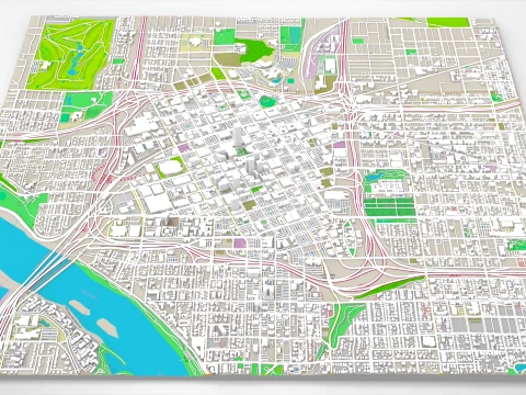 Cityscape Tulsa Oklahoma United States 3D Model