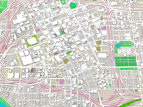 Cityscape Tulsa Oklahoma United States 3D Model