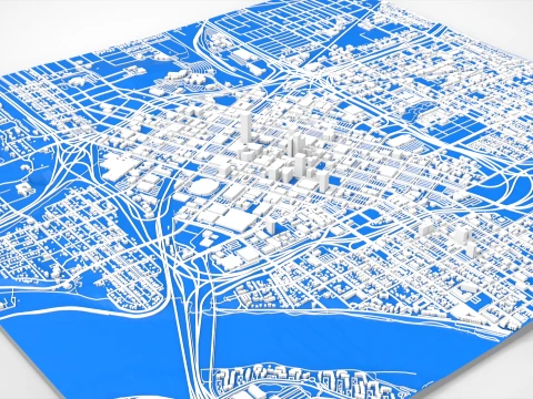 Cityscape Tulsa Oklahoma United States 3D Model